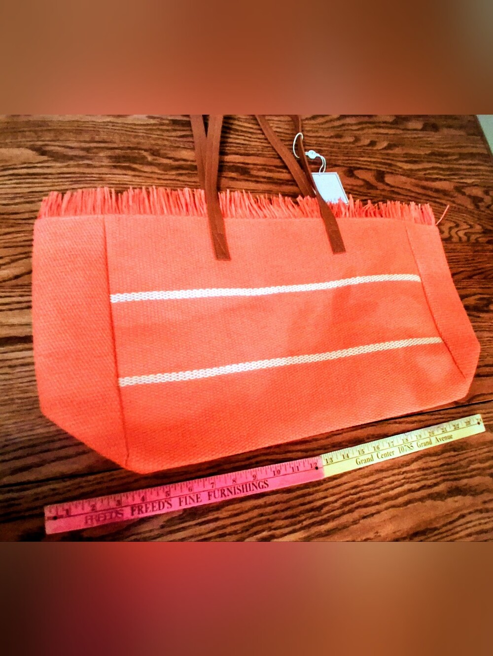 NWT Ladies orange RIVA TOTE By Shiraleah.